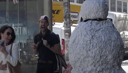 Scary Snowman Prank NYC