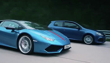Lamborghini Huracan vs VW Golf R