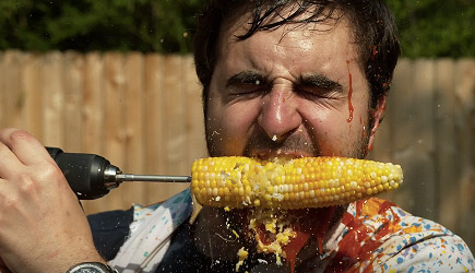 The Slow Mo Guys - Corn Drill in Slow Motion