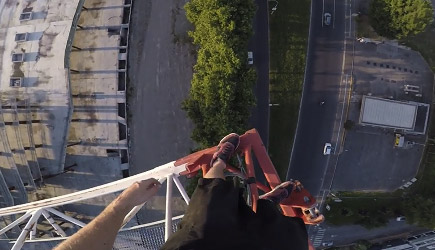 James Kingston - Climbing A Crane In Bologna, Italy, Got Stuck