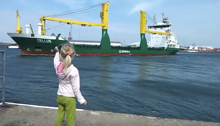 Little Girl vs Ship Horn