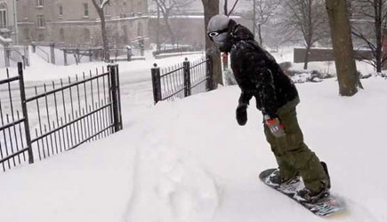 Urban Snowboarding Gone Wrong