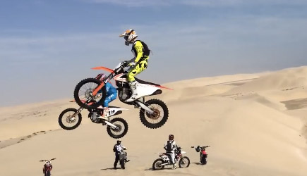 Dune Dirt Bike Jump vs Jeep Wrangler