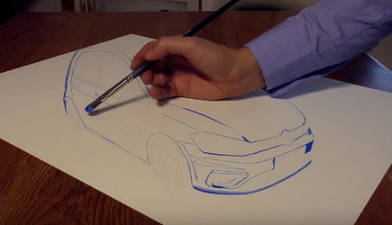 Stefan Pabst - VW Golf Speed Drawing In 3D