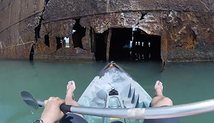 Kayaking Through An Abandoned Ship