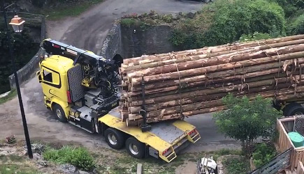 Logging Truck Crossing Bridge Like A Boss