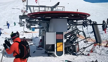 Ski Lift Malfunction In Gudauri, Georgia