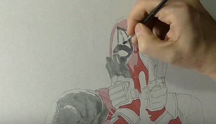 Marcello Barenghi - Deadpool 3D Drawing