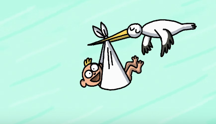 Cartoon-Box #201 - The Stork Bringing A Baby