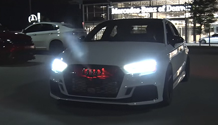 Audi RS3 On Fire At 150MPH (And No Brakes)